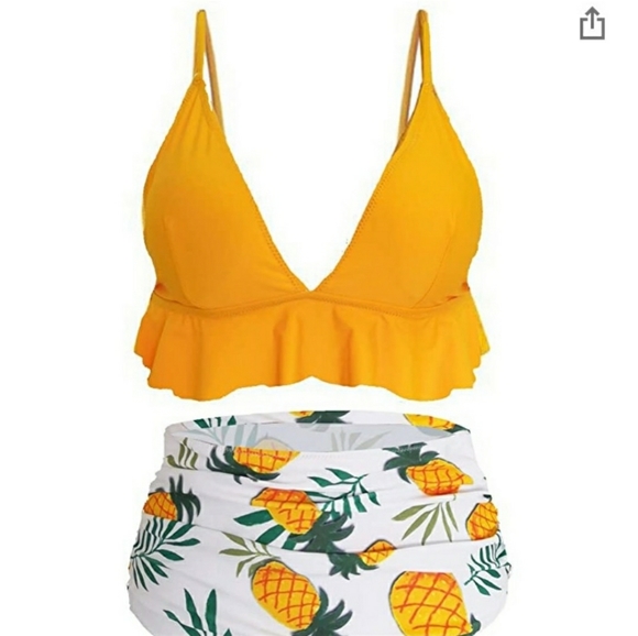 SS Queen Other - Pineapple Highwaist Swimsuit